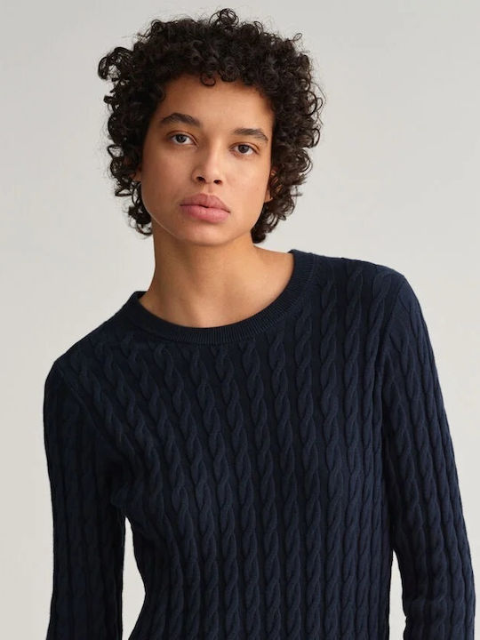 Midi Φόρεμα Πλεκτό Navy Μπλε