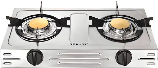 Sokany Liquid Gas Countertop Double Burner Inox