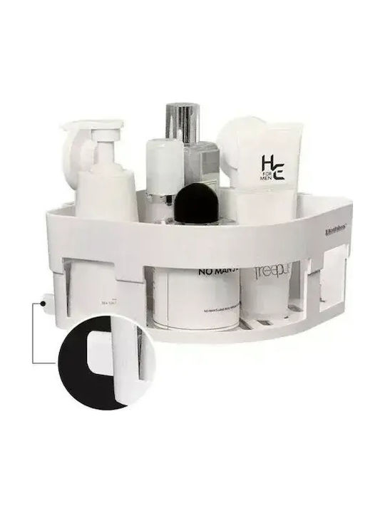 Bathlux Corner Wall Mounted Bathroom Shelf Plastic 25x19x10cm White