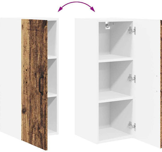 Schrank Wand Schwarz 30x31x80cm