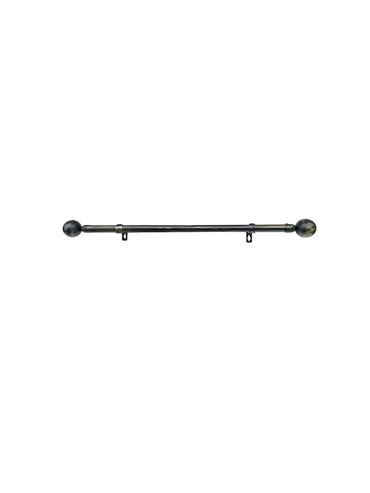 Tpster Metalic Galerie pentru perdele Simplu Φ16mm 120buc Negru