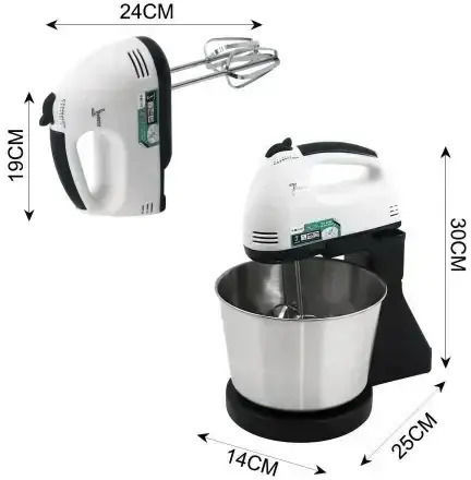 Raf Μίξερ με Inox Κάδο 2lt Γκρι 250W
