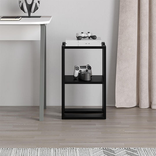 Bedside Table Lonie Wooden Black 34x30x55cm