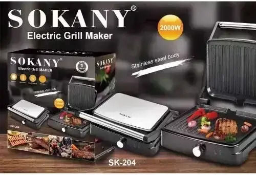 Sokany Τοστιέρα για 4 Τοστ 2000W Inox