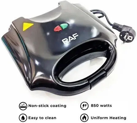 Raf Τοστιέρα για 2 Τοστ 850W Μαύρη