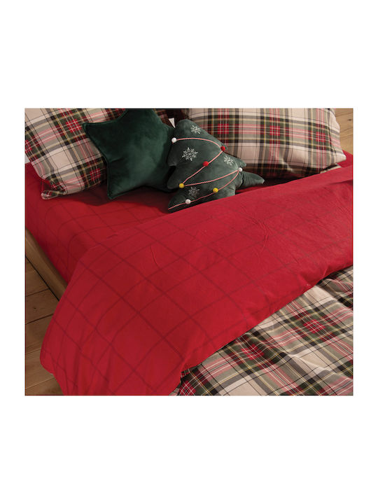 Nef-Nef Homeware Duvet Cover Set Cotton Queen with 2 Pillowcases 240x230 Noel Red/grey