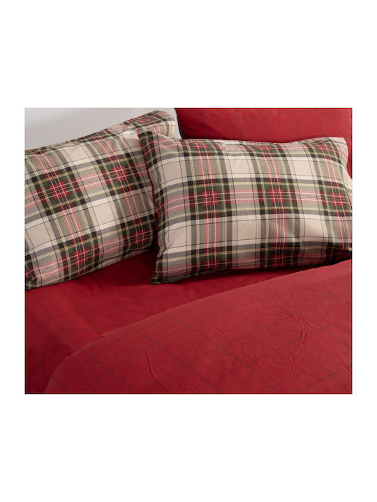 Nef-Nef Homeware Duvet Cover Set Cotton Queen with 2 Pillowcases 240x230 Noel Red/grey