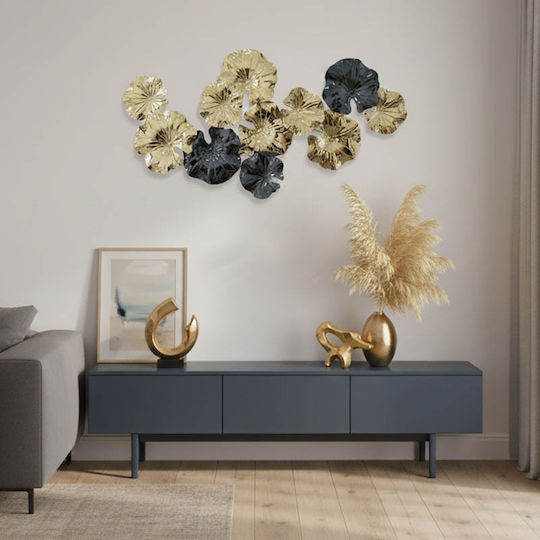 Inart Wall Decor Merinda Gold Made of Metal 88x5x47cm