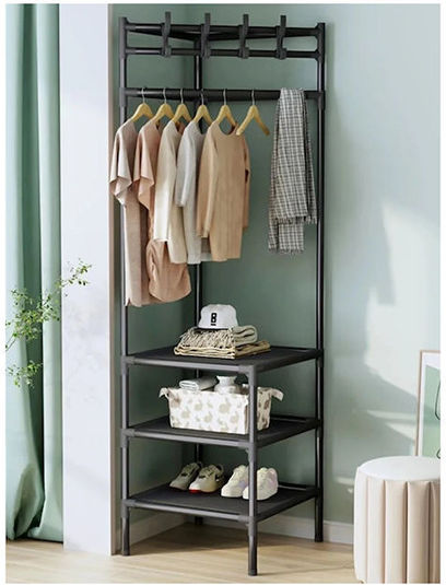 Mobilier de Intrare cu Cuier & Dulap pentru Pantofi Negru 185x40x40cm