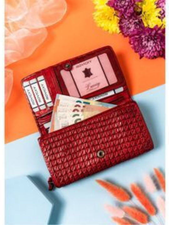Large Leather Women's Wallet Red