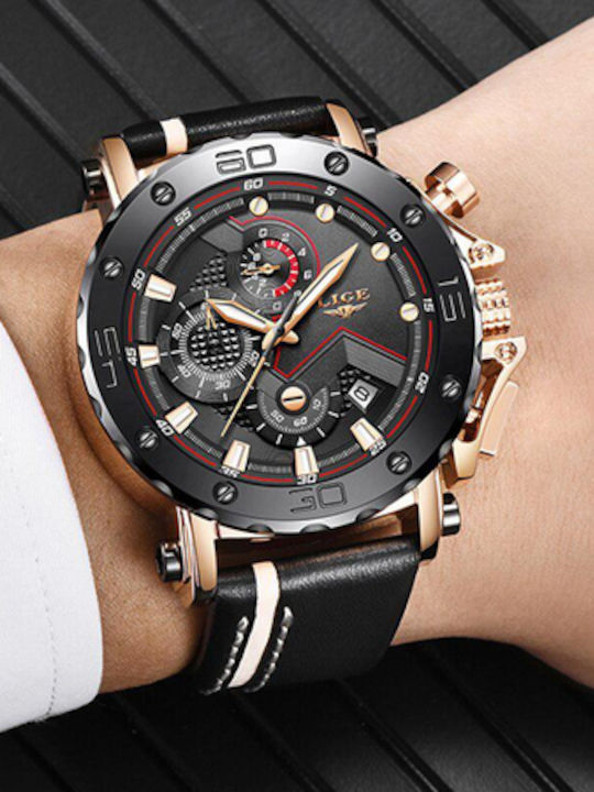 Lige Uhr Batterie mit Lederarmband