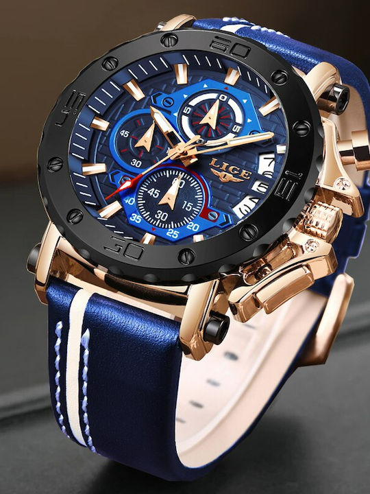 Lige Uhr Batterie mit Lederarmband