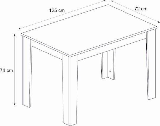 Darlen Масa За Трапезария Дървена Орех 125x72x74см