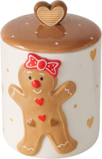 Χριστουγεννιάτικo δοχείο με καπάκι gingerbread 2000 ml λευκό (1 τμχ.) της BOLZE