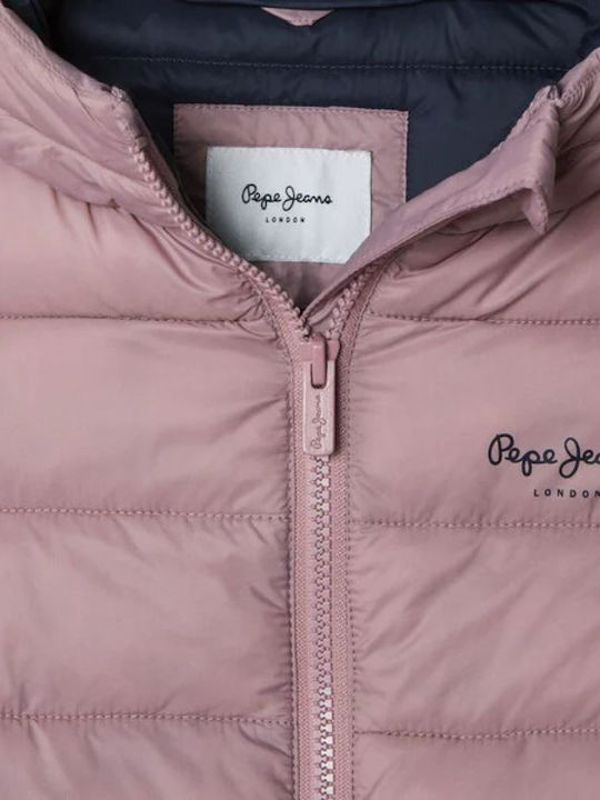 Kinder Freizeitjacke mit Futter & Kapuze Pink