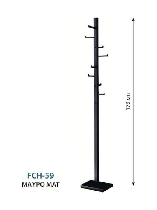 Import Hellas Καλόγερος Μεταλλικός Νίκελ Ματ 20x29x173cm