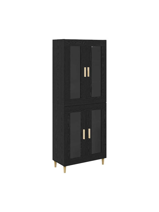 Висулка Витрина за хол от ПДЧ със Стъкло Black Beech 70x34x90см