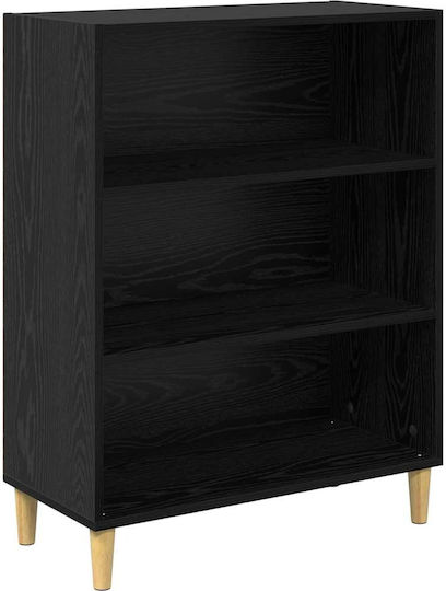 Wall Living Room Display Cabinet made of Particleboard with Glass Black Beech 70x34x90cm