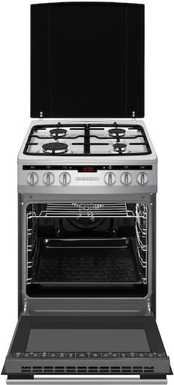 Amica Cooker Κουζίνα 65lt με Εστίες Υγραερίου Π50εκ. Inox