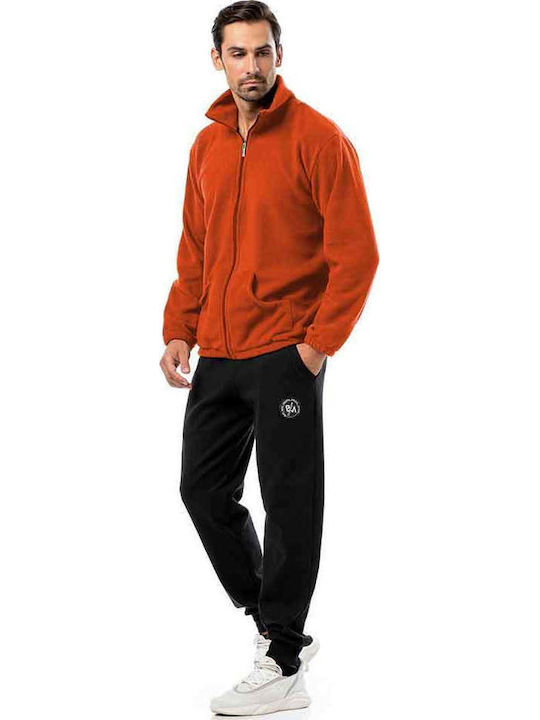 Men's Fleece Cardigan Orange
