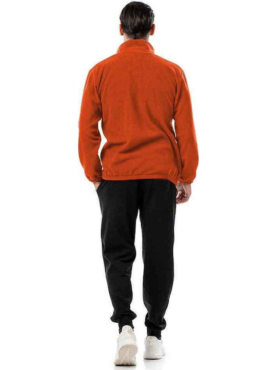 Men's Fleece Cardigan Orange