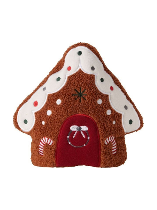 Weihnachtsdekoratives Kopfkissen Haus 28*28 Braun