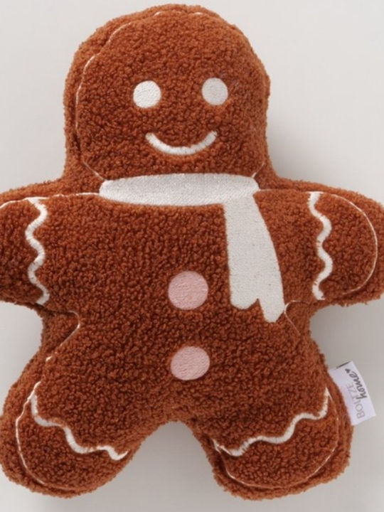 Χριστουγεννιάτικο Διακοσμητικό Μαξιλάρι Gingerbread 30*33 Εκ Καφέ