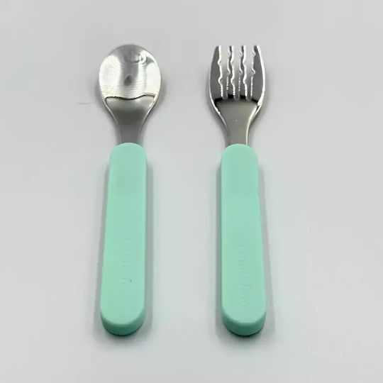 Pandaboo Baby Set with Fork made of Metal Brown 2pcs