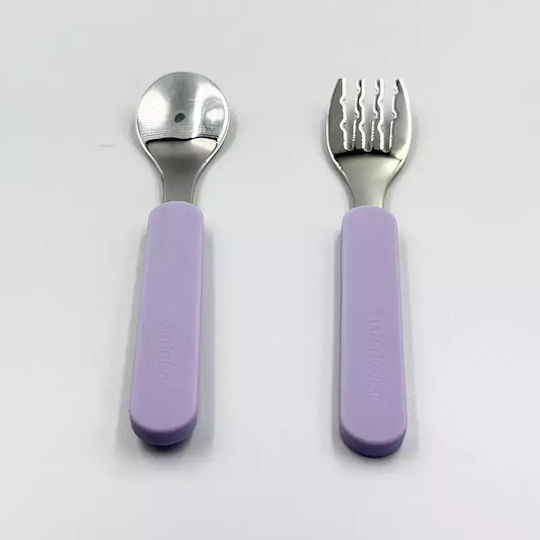 Pandaboo Baby Set with Fork made of Metal 2pcs