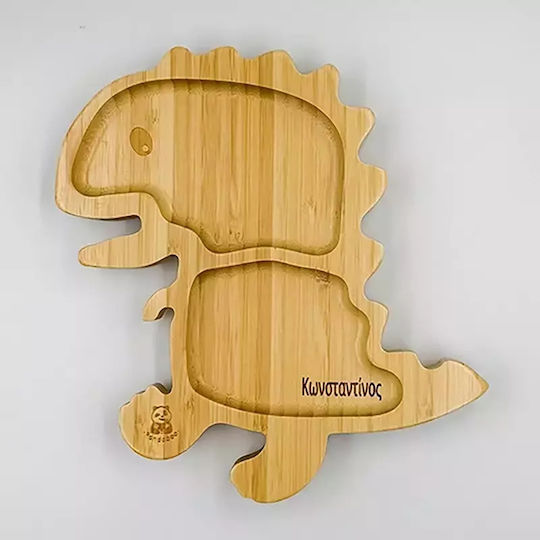 Pandaboo Baby Food Plate made of Bamboo Orange
