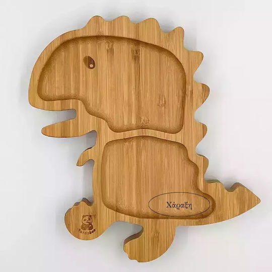 Pandaboo Baby Food Plate made of Bamboo Orange