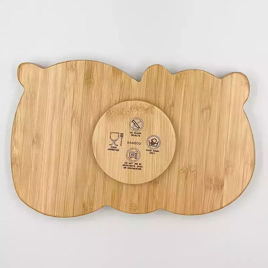 Pandaboo Baby Food Plate made of Bamboo Purple