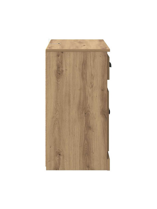 Wall Living Room Display Cabinet made of Particleboard with Glass Artisan Oak 70x35.5x67.5cm