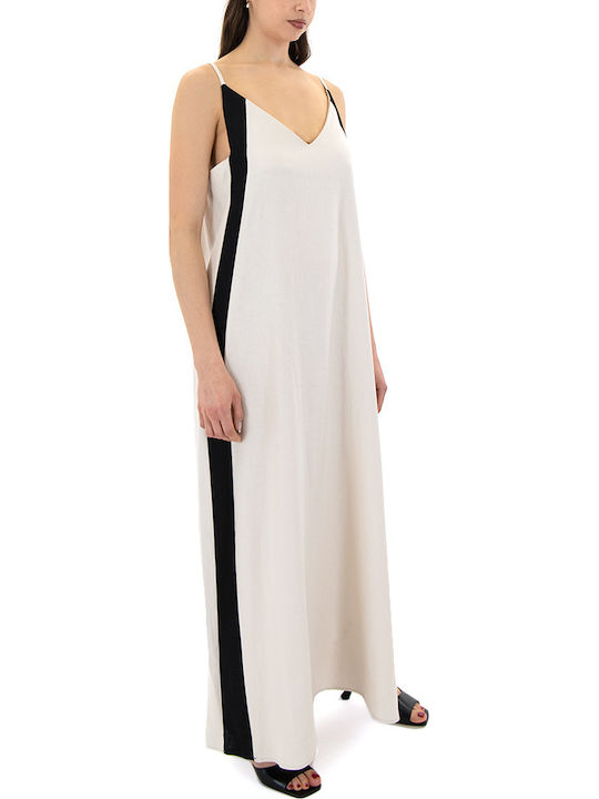 Καλοκαιρινό Maxi Φόρεμα Beige/black
