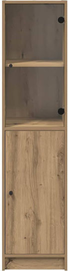 Living Room Display Cabinet Made of Particle Board with Windowed Artisan Oak 35x37x142cm