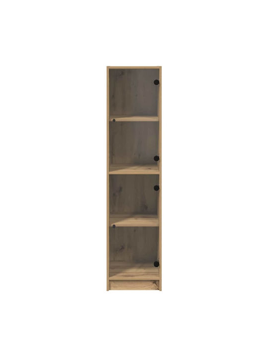 Wall Living Room Display Cabinet made of Particleboard with Glass Artisan Oak 35x37x142cm