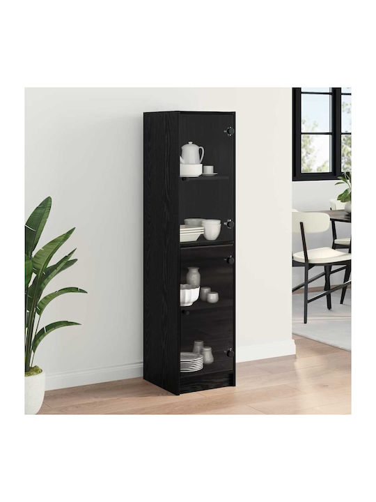 Висулка Витрина за хол от ПДЧ със Стъкло Black Beech 35x37x142см