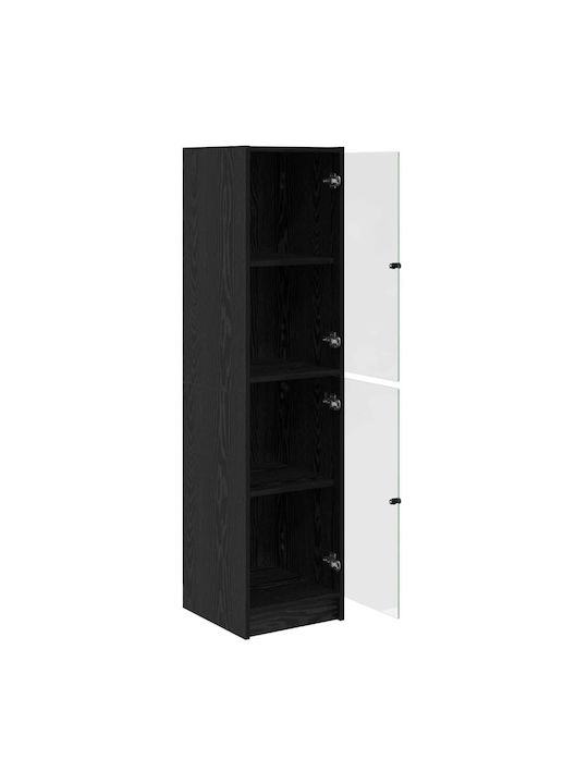 Висулка Витрина за хол от ПДЧ със Стъкло Black Beech 35x37x142см