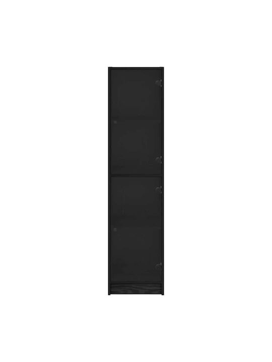 Висулка Витрина за хол от ПДЧ със Стъкло Black Beech 35x37x142см