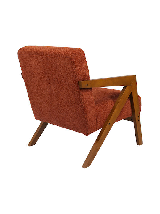 Garifa Πολυθρόνα Terracotta, Καρυδί 79x75x75cm