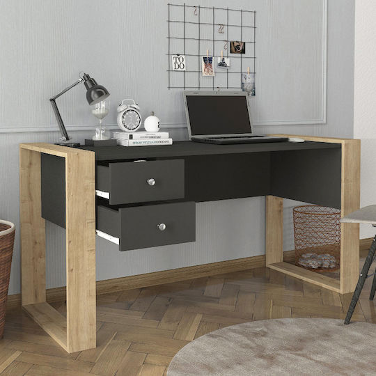 Γραφείο Fernando 158.4x60x72.2εκ. Ανθρακί - Sapphire Oak