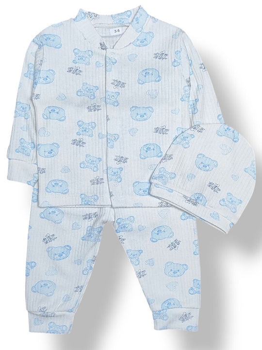 Babydom Παιδική Πιτζάμα Εκρού, Θαλασσί