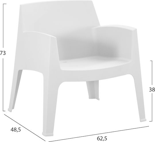 Set Salon Exterior Lounge 4 Piese Alb