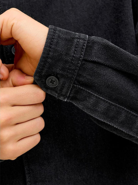 Kids Shirt Long Sleeve Denim Black