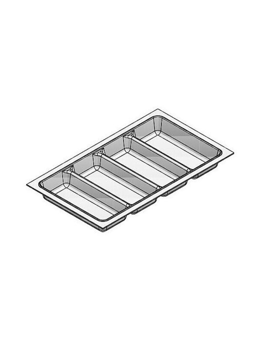 Agoform Tăvi Pentru Tacâmuri De Sertar Din Plastic 29x48cm Albă