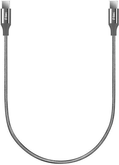 TTEC USB 2.0 Kabel USB-C männlich - USB-C 65W Gray 0.3m