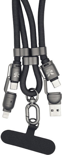 Blue Eagle Be-dc4in1-02 Кръстосан Кабел За Данни USB A Към L Тип C Тип C Към L Тип C Син