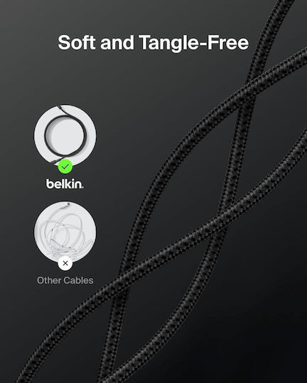 Belkin Boost↑charge Pro Cablu Braided USB-C Masculin - USB-C 240W PD Negru 3m CAB025HQ3MBK