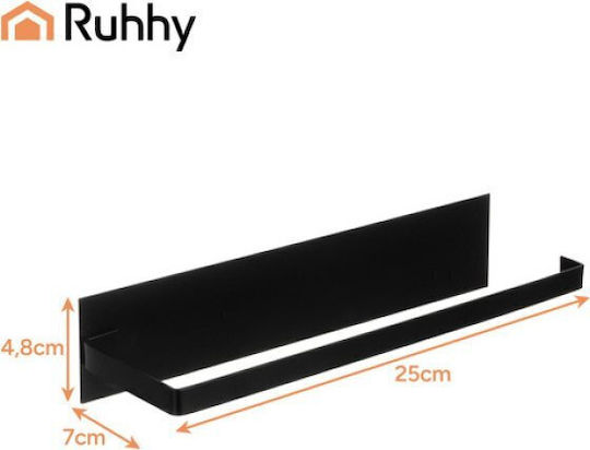 Ruhhy Βάση για Χαρτί Κουζίνας Μεταλλική Μαύρη 25x7cm 18656-0