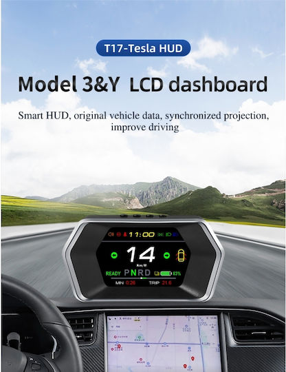 Digital Dashboard Information Display Diagnostic Device Obd2 Gps Hud Type Pyramid Tesla Model 3 Model Y T17